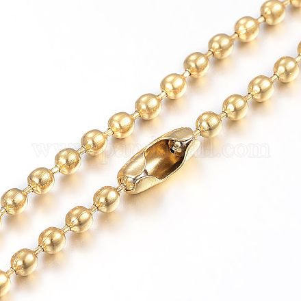 Vacuum Plating 304 Stainless Steel Ball Chain Necklaces Making X-MAK-I008-01G-B01-1