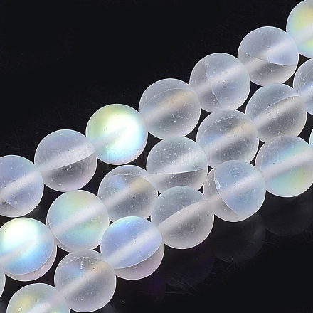 Chapelets de perles en pierre de lune synthétique G-S283-02-8mm-1