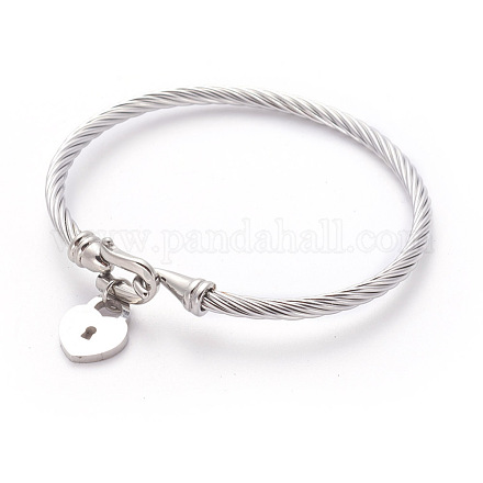 304 Stainless Steel Charm Bangles BJEW-L642-24P-1