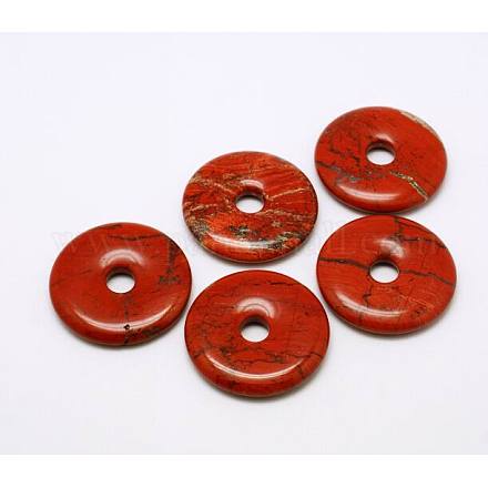 Donut/Pi Disc Natural Gemstone Big Pendants G-L234-50mm-04-1