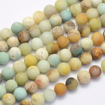 Brins de perles d'amazonite de fleurs naturelles G-G697-F05-10mm-1