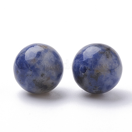 Perles de jaspe tache bleue naturelle G-S288-01-12mm-1