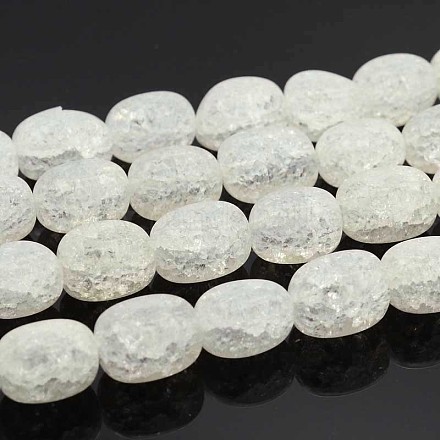 Synthétique crépitement quartz perles cuboïde brins G-F211-01-1