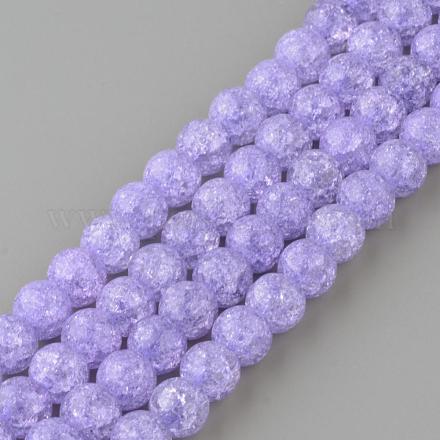 Chapelets de perles en quartz craquelé synthétique GLAA-S134-6mm-15-1
