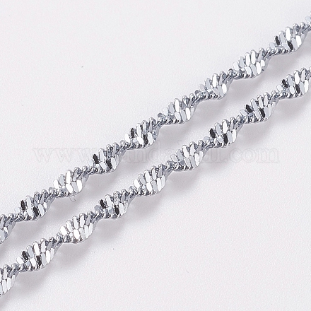 Collares de cadena de acero inoxidable singapur NJEW-D117-01P-1