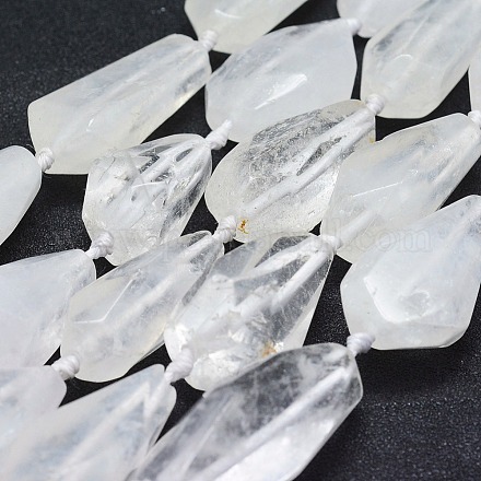 Granos de cristal de cuarzo natural hebras G-F531-K05-1