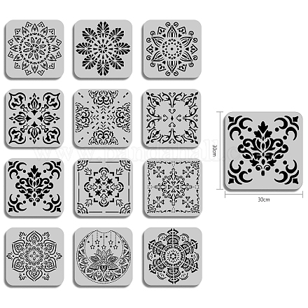 Большие пластиковые многоразовые наборы шаблонов трафаретов для рисования DIY-WH0172-082-1