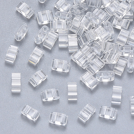 Perles de rocaille en verre transparent à 2 trou SEED-S031-M-001-1