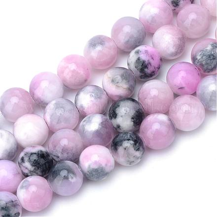 Chapelets de perle en pierre de jade blanc teinté naturel G-R271-10mm-XP13-1