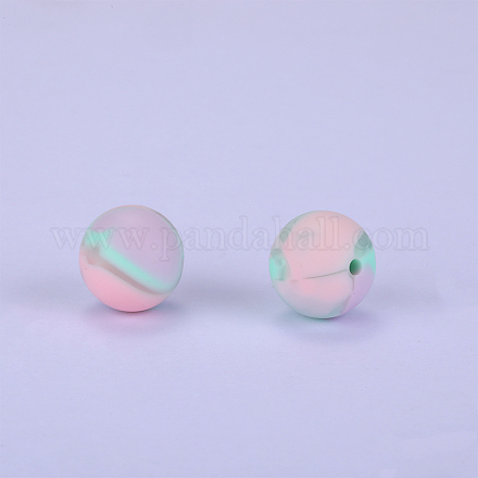 Perles focales rondes en silicone imprimées SI-JX0056A-72-1