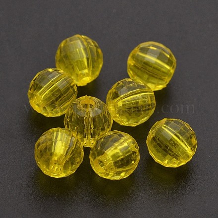Faceted Round Transparent Acrylic Beads TACR-P053-30mm-25C-1