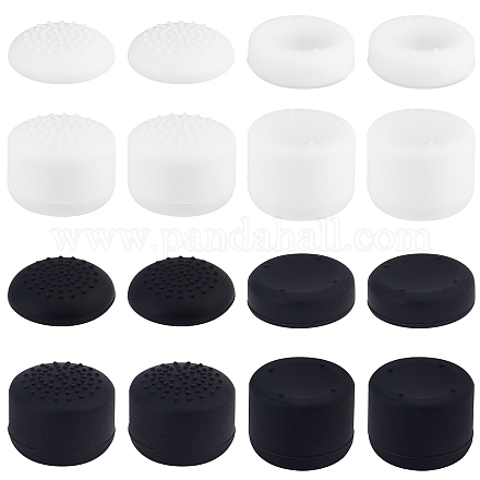OLYCRAFT 16Pcs Thumb Grips Joystick Cap Analog Stick Cover Silicone Analog Controller Gamepad Raised Antislip Thumb Stick Grips for PS5 PS4 Xbox360 Controller - Black & White AJEW-OC0002-81B-1