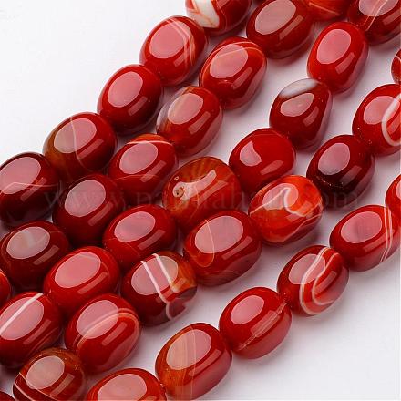 Natural Striped Agate/Banded Agate Beads Strands G-D828-A04-1