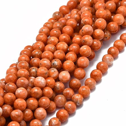 Fili di perline di calcite arancione naturale G-E576-74A-1