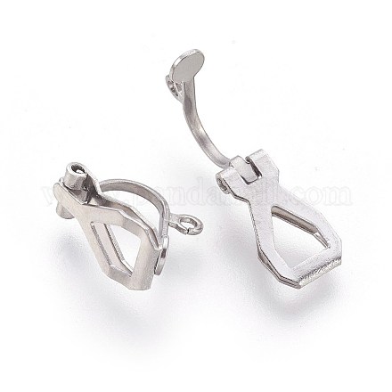 304 Stainless Steel Clip-on Earrings Components X-STAS-F188-07P-1