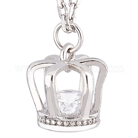 Creatcabin 925 collana pendente in argento sterling placcato rodio SJEW-CN0001-10-1