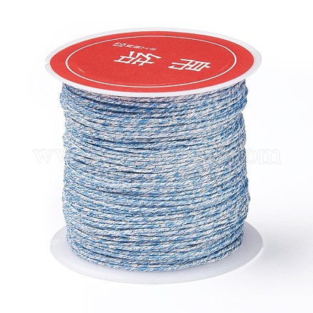 8層メタリック糸  刺繍やジュエリー作りに  ライトブルー  0.8mm  約27.34ヤード（25m）/ロール MCOR-CJC0001-01E-1