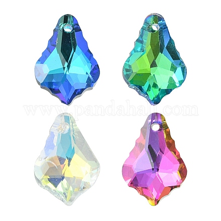 4 pièces 4 couleurs pendentifs en verre galvanisé EGLA-YW0001-59-1