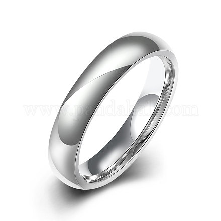 ファッショナブルなレディース316チタン鋼製指輪  ステンレス鋼色  サイズ7  17.3mm RJEW-BB07173-7-1