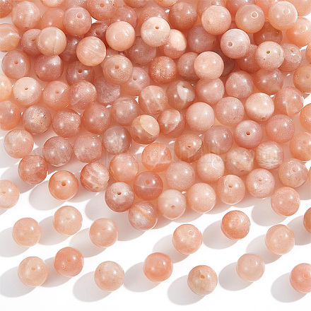 Nbeads 2 brins ronds de perles de pierre de soleil naturelles de qualité b brins G-NB0004-75-1