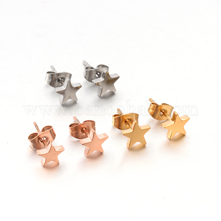 304 Stainless Steel Ear Studs EJEW-P045-05-1