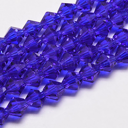 Chapelets de perles en verre bicone d'imitation de cristal autrichien GLAA-F029-4x4mm-06-1