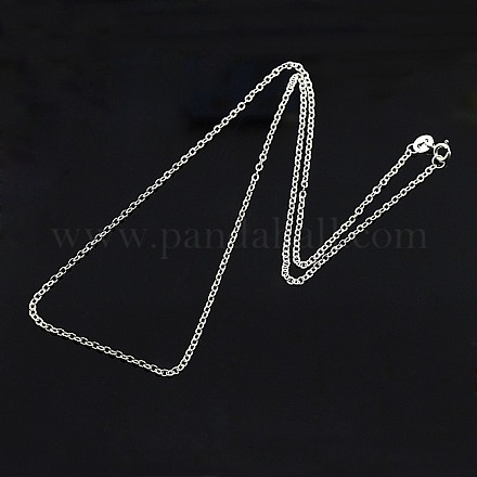 Rhodium Plated 925 Sterling Silver Necklaces STER-M034-34-1