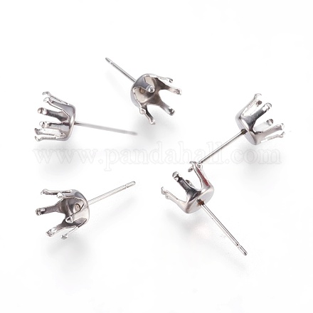 304 Stainless Steel Post Stud Earring Settings STAS-L207-10A-1