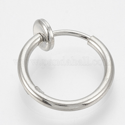 304 Stainless Steel Retractable Clip-on Hoop Earrings STAS-S102-02P-30mm-1