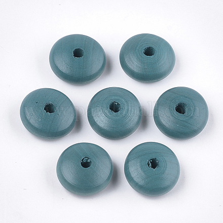 Painted Natural Wood Beads WOOD-T021-18E-1