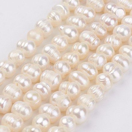 Fili di perle di perle d'acqua dolce coltivate naturali PEAR-D187-53-1