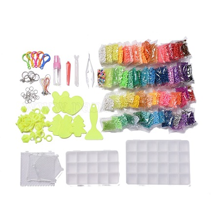 Bricolage 36 couleurs 11000 pièces 4mm pva fusible d'eau rond et kits de perles de cristal pour enfants DIY-Z007-49-1