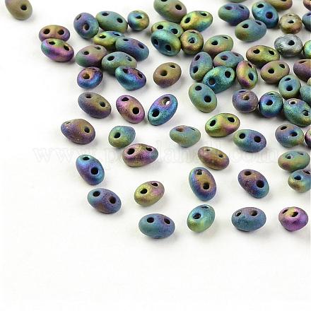 Perles de rocaille avec 2 trou X-GLAA-R159-M605-1