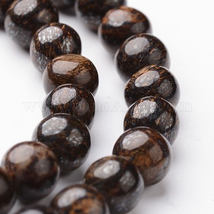 Brins ronds de perles de bronzite naturelle G-J346-09-6mm-1