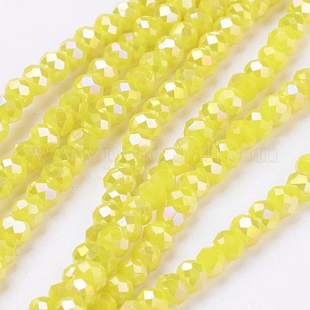 Electroplate Glass Beads Strands X-EGLA-R048-3mm-55-1