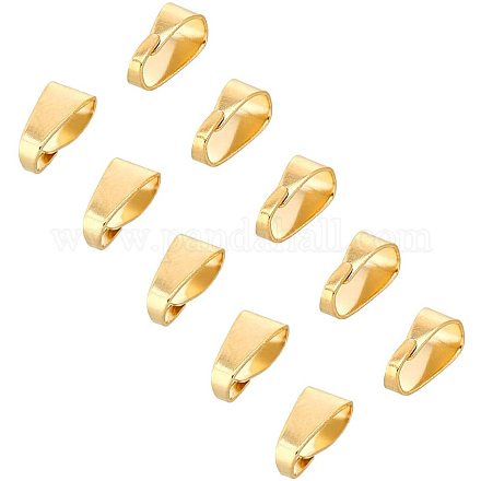 UNICRAFTALE 50pcs Golden Snap on Bails Stainless Steel Pinch Bails Pendant Bails Connectors Hook Pendant Clasps for DIY Dangle Charms Neckalce Jewelry DIY Craft Making 7x3.5x3.2mm STAS-UN0001-69G-1