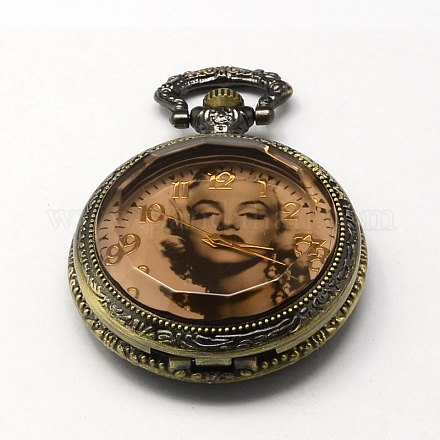 Vintage zinc ronde alliage quartz têtes de montres plates WACH-R007-28-1