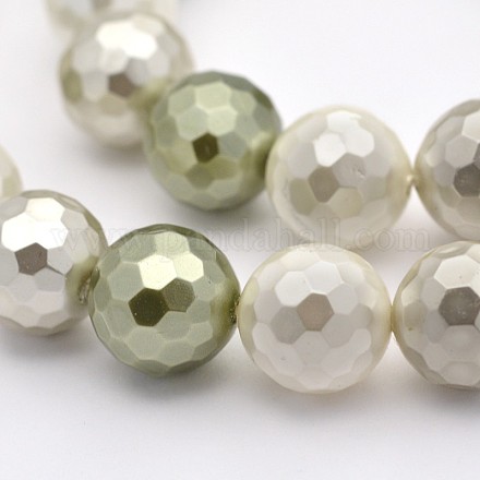 Round Shell Pearl Bead Strands BSHE-M009-10mm-09-1