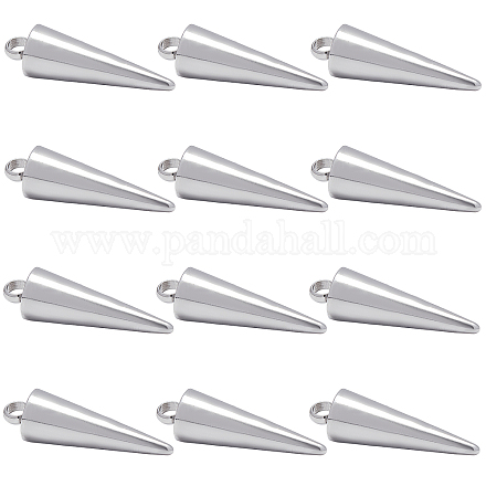 UNICRAFTALE 40pcs Spike Pattern Charms 304 Stainless Steel Pendants Metal Cone Charms 2mm Small Hole Pendants for DIY Necklaces Jewelry Making Accessory 18x5mm STAS-UN0006-14P-1