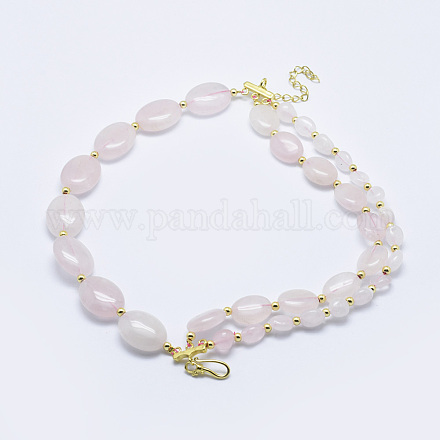 Natural Rose Quartz Beads Multi-strand Bracelets BJEW-I258-C-1