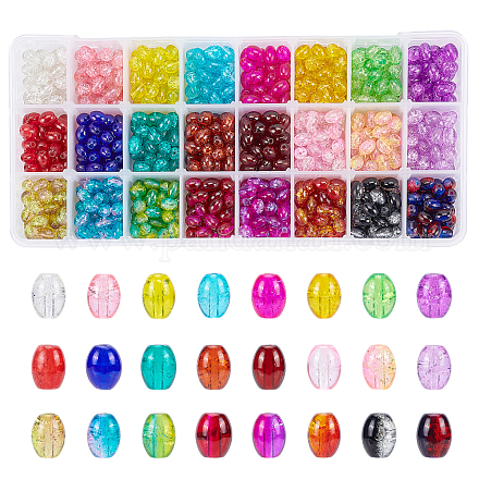 Transparent Crackle Glass Beads DGLA-FH0001-01-1