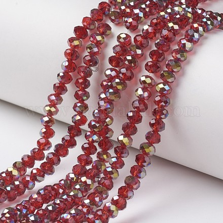 Electroplate Transparent Glass Beads Strands EGLA-A034-T6mm-S03-1