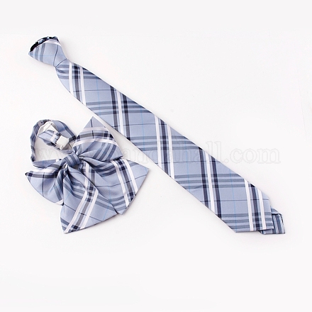 Ensemble nœud papillon et cravates à glissière en polyester ajustable pour femmes de style preppy AJEW-WH0113-29A-1