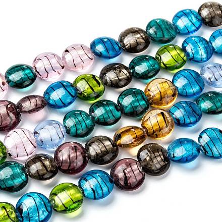Chapelets de perles de feuille d'argent en verre SL109-1