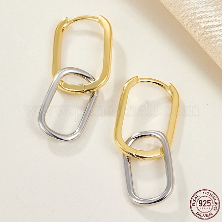 925 серьги-кольца из стерлингового серебра с подвесками для женщин EJEW-F317-29GP-1