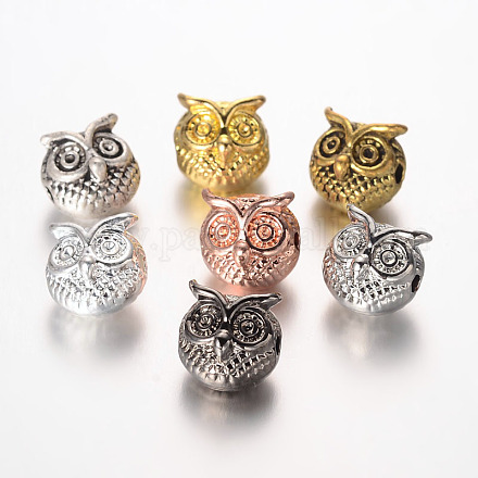 Owl Alloy Beads PALLOY-L161-04-1