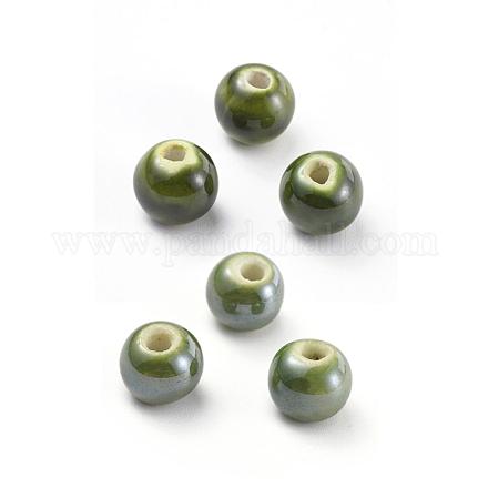 Perles en porcelaine manuelles PORC-D001-14mm-11-1