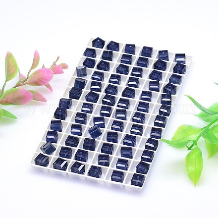 Faceted Cube Imitation Austrian Crystal Beads Strands G-M184-8x8mm-20A-B-1