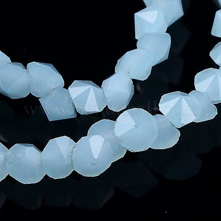 Forme de diamant chapelets de perles de jade imitation de verre EGLA-J059-J03-1