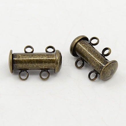 2-strands Brass Slide Lock Clasps KK-Q356-1-1